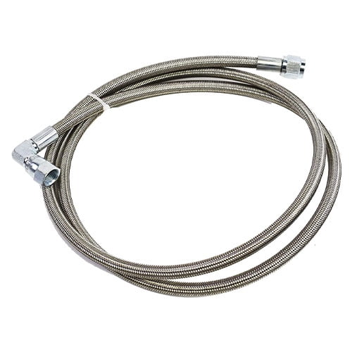 4AN Straight to 90 Degree Stainless Steel Braided Turbo Oil Feed Line Hose 12"